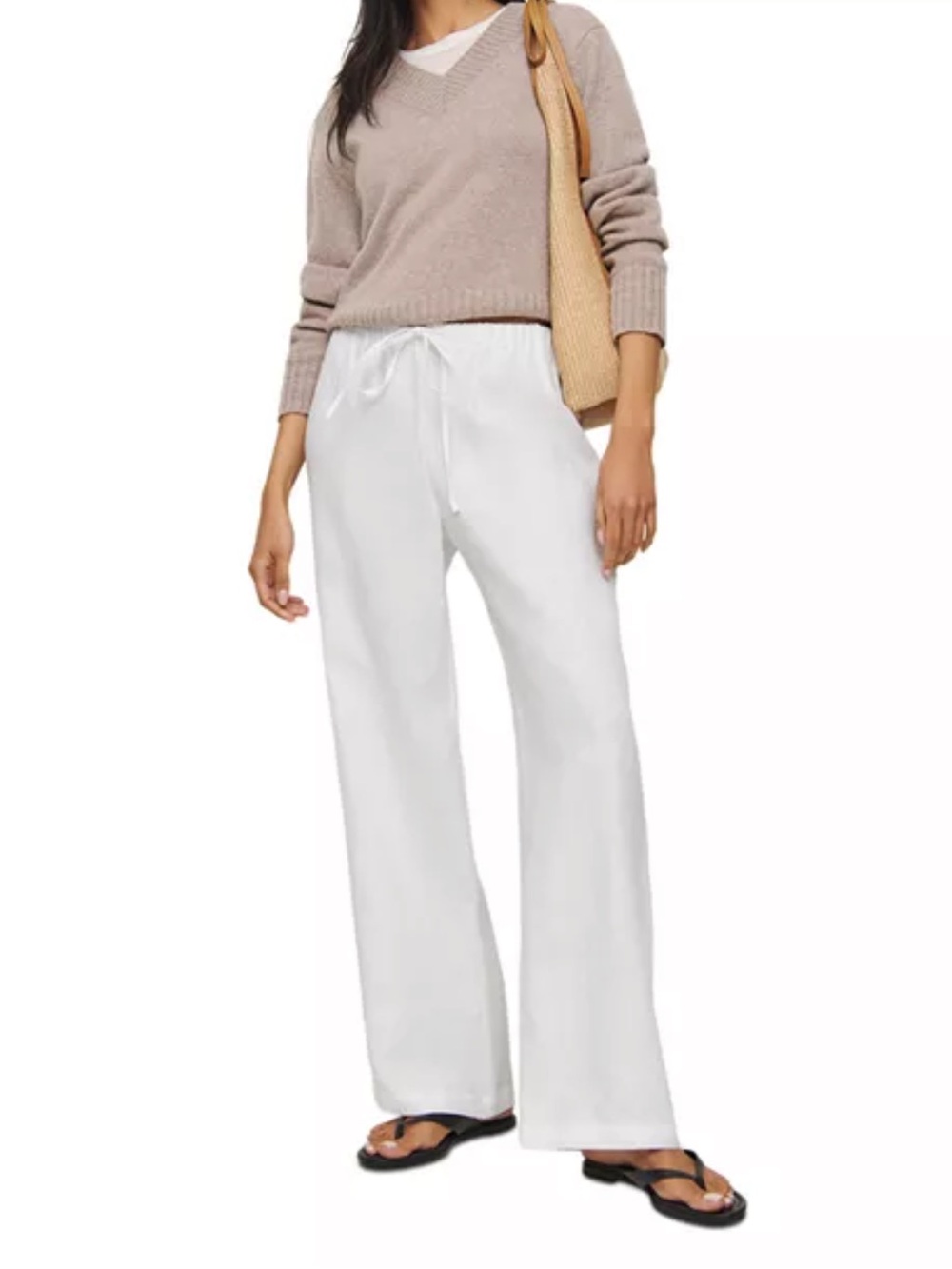 Reformation White Linen Pants